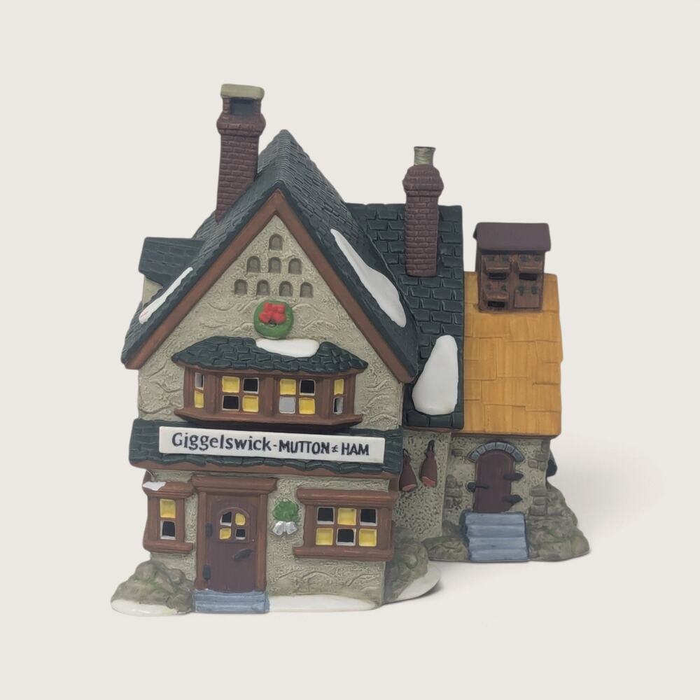 Vintage 1994 Dept 56 Giggleswick Mutton & Ham Light Up Village House